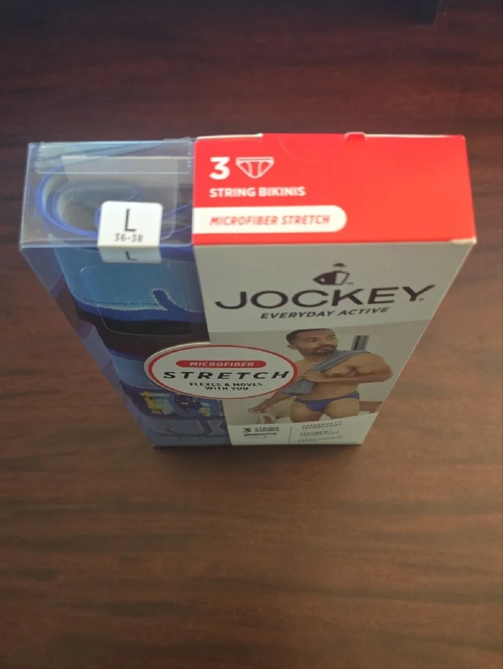 Jockey Men’s Microfiber Stretch 3-Pack String Bikinis - Large